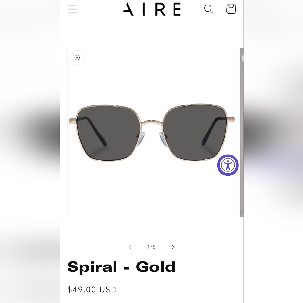 Aire Gold Frame Sunglasses